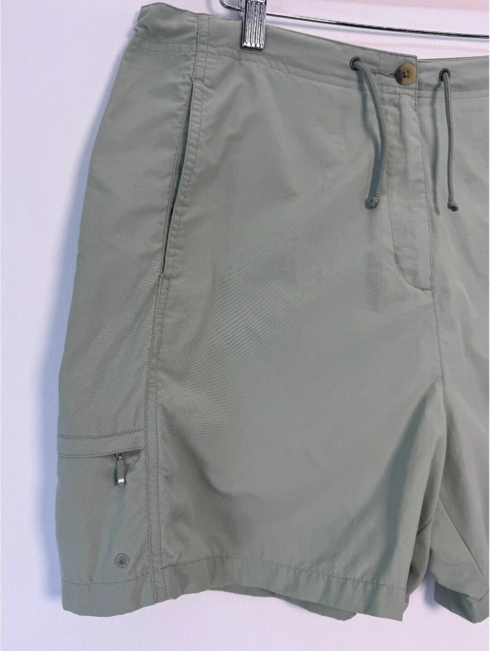 Woolrich Womens Nylon Hiking Shorts Sage Green Outdoor Gorpcore Size Medium